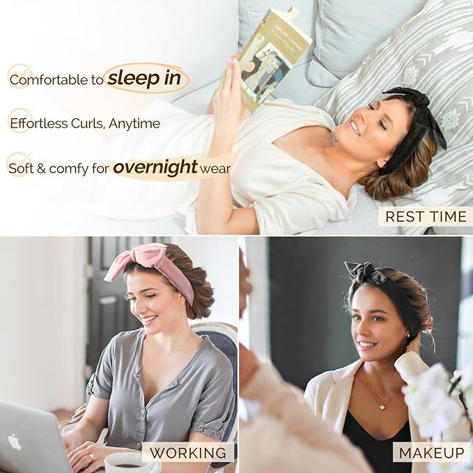 Yanibest Heatless Hair Curlers No Heat Hair Curlers to Sleep in Super Soft Ribbon Wrap for Long Hair