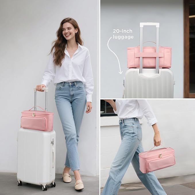 CHICECO Hair Tool Travel Bag for Shark FlexStyle Airwrap Hair Dryer and Styling Accessories Tools Storage Bag Waterproof Travel Carrying Case Hair Tool Organizer Gift for Women (Pink)