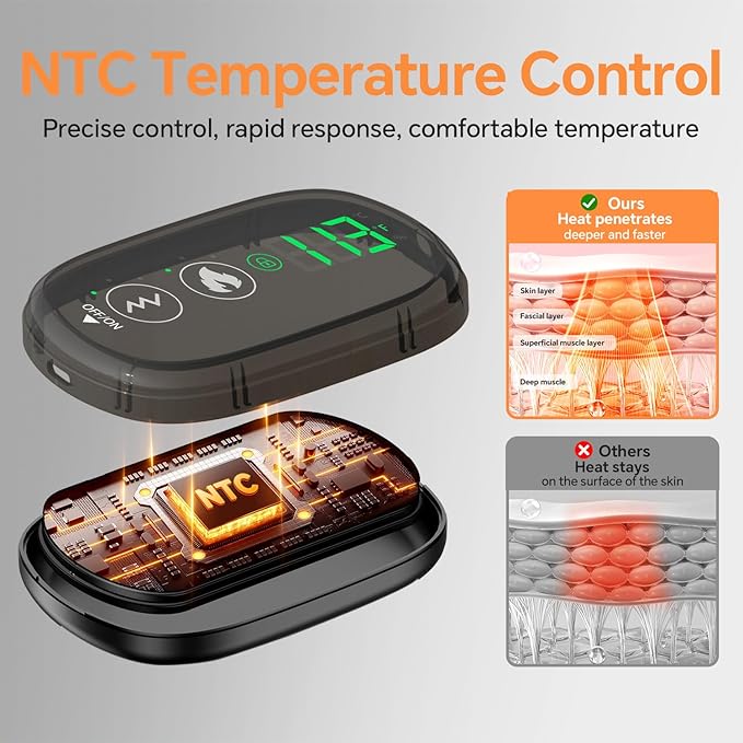 Heating Pad for Back Lumbar Massager Heated Waist Belt Wrap Lower Back Pad with Heat Vibration 3 Levels Adjustable 180 mins Battery Cordless Portable Touchscreen Control