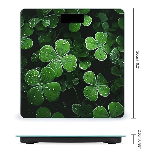 St Patricks Day Leaves Bathroom Scale for Body Weight Bathroom Weighing Scale with Backlit LCD Display Highly Accurate Measures Weight Up to 180kg