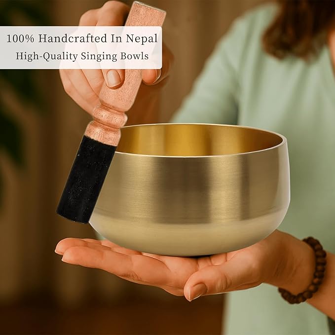 Large Tibetan Singing Bowl Set - 6 Handcrafted Meditation Sound Bowl for Yoga Mindfulness Chakra Healing &amp Stress Relief | Complete Kit with Cushion &amp Mallet | Spiritual Gifts for Beginners