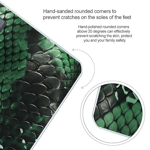 Green Snakeskin Bathroom Scale for Body Weight LCD Display Digital Bathroom Scale Tempered Glass Bathroom Weight Scales Fashion Smart Scales for Home Bedroom 400 Lb