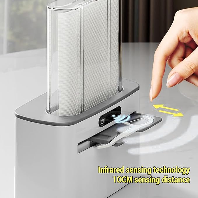 Automatic Floss Pick Dispenser Touchless Infrared Sensing Electric Floss Holder with 100 Flossers for Home Restaurant Travel ABS Portable Design