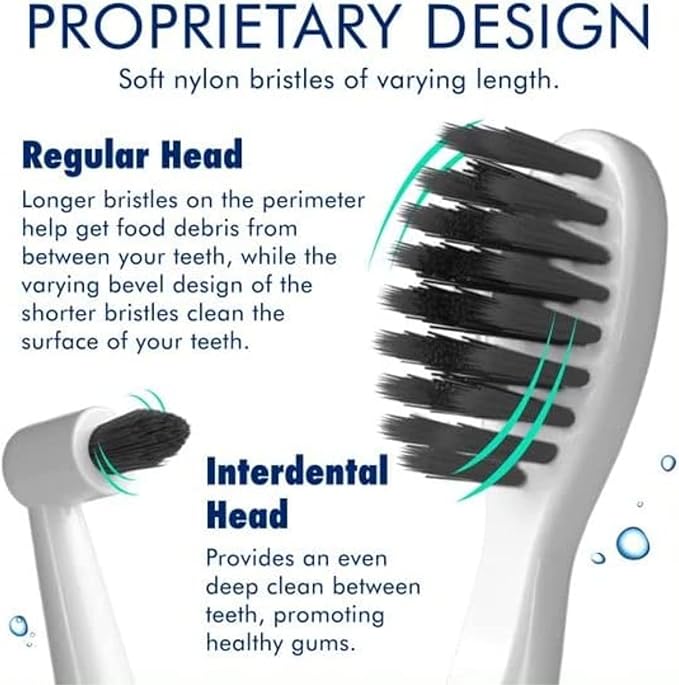 Sonic-FX Solo Electric Toothbrush w/ 10 Brush Heads + 1 Interdental Charcoal Bristles Rechargeable Charging/Storage Base 3 Brush Modes Smart Timer 2 Months Use on Full Charge White Color
