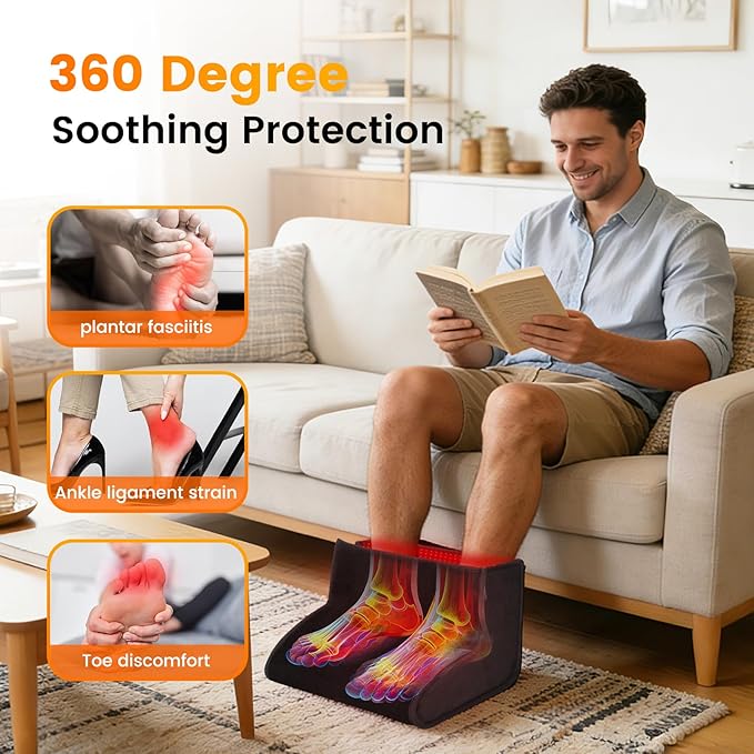 Red Light Therapy for Feet Neuropathy – 320 Dual-Wavelength LEDs Infrared Therapy for Foot &amp Ankle Adjustable Timer Relief for Plantar Fasciitis Pain