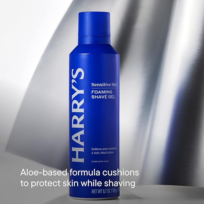 Harry's Plus Men's Father's Day Gift Set with Shaving Razor 3 Blade Refill Cartridges 6.7 FL OZ Foaming Shave Gel Shaving Kit for Men