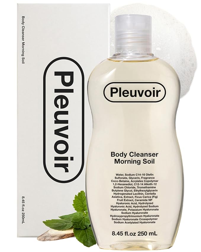 Pleuvoir Body Cleanser Morning Soil (Petrichor) - Perfume Body Wash - Fresh Earthy Rain Ozonic Green Scent - Rich Moisturizing Foam with 8 Types Hyaluronic Acid Ceramides - Vegan K-Beauty 8.45 fl.oz