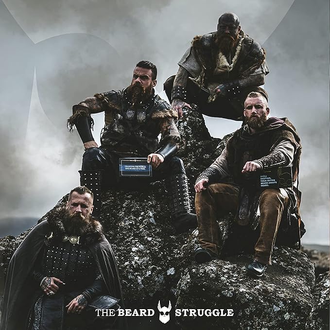 Gentlemen's Beard &amp Mustache Wax for Men by Beard Struggle - Viking Beard Wax Helps to Tame Style &amp Groom - Gold Collection - Valhalla's Gates - Moustache Wax 50g / 1.76 US. oz.