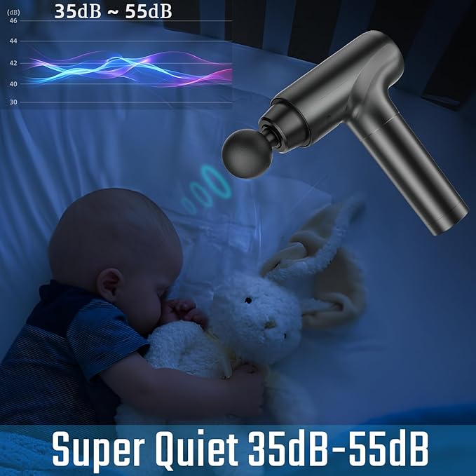 cotsoco Massage Gun Muscle Massage Gun Deep Tissue Back Massager for Pain Relief 20 Speeds Handheld Electric Massager Tool with Silent Brushless Motor Suitable for Gym Office Home Travel