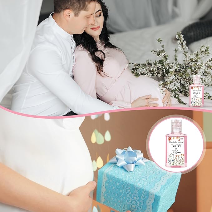 24 Pcs Wildflower Baby in Bloom Hand Sanitizer Flower Baby Shower Appreciation Gifts Thanks for Coming 1fl oz Travel Size Hand Sanitizer Bulk for Women Guests Party Favors