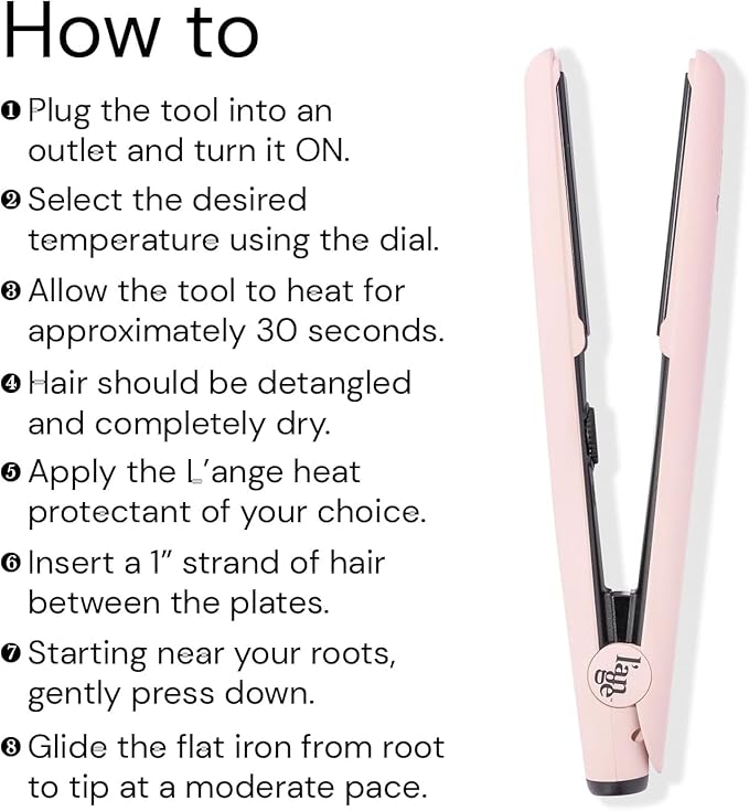 L'ANGE HAIR Le Ceramique 1-Pass Flat Iron Hair Straightener | Fast Heating Ceramic Flat Iron | Best Hot Tools Professional Hair Straightener to Lock in Moisture &amp Shine | (Blush)