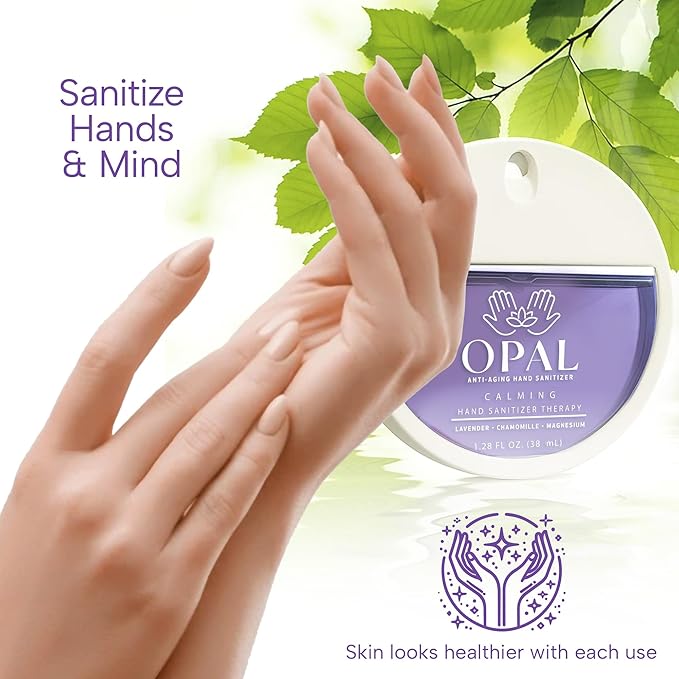 WELLNESS Hand Sanitizer Spray 1.18oz (3-Pack) – Travel Size Calming Hand Sanitizer Therapy with Lavender Chamomile &amp Magnesium – Hydrating Quick-Dry Aromatherapy Spray for Soft Clean Hands