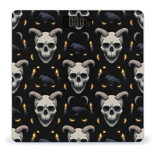 Men's Fashion Automatic Switch Digital Bathroom Weighing Scale Smart Scale Goth Raven Skull Goat