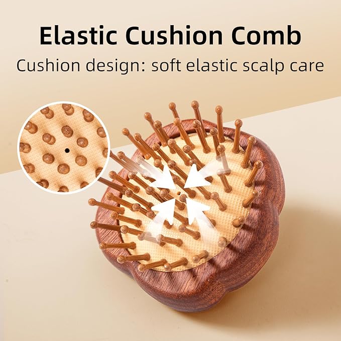 Handmade Wooden Scalp Massager for Hair Growth &amp Dandruff Rose Sandalwood Head Spa Comb for Stress Relief &amp Relax Anti-Static Hairbrush for All Hair Types Luxury Gift for Women &amp Mom