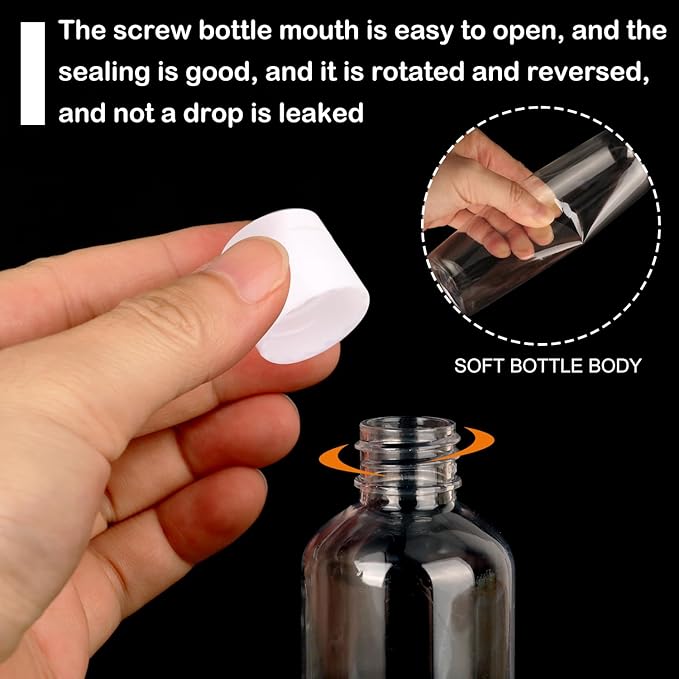 80 Pack 4 oz Plastic Bottles with White Top Caps Clear Empty Bottles Cosmetic Containers for Lotion and Shampoo Travel-Friendly Bottles BPA-Free for Liquids and Personal Care