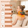 Neck Massager with HeatCordless Electric Shiatsu Neck and Back Massager 3 Speeds 2 Heat SettingsPortable Heated Neck Massager4D Kneading Neck and for Muscle Relax (Green)