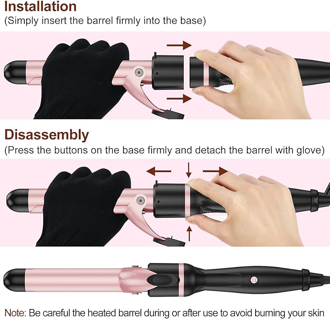 6 in 1 Hair Straightener Flat Iron and Curle Professional Hair Curler Ceramic Ionic Dual Voltage Straightener with Heat-Resistant Lock in Style Instant Heat Up