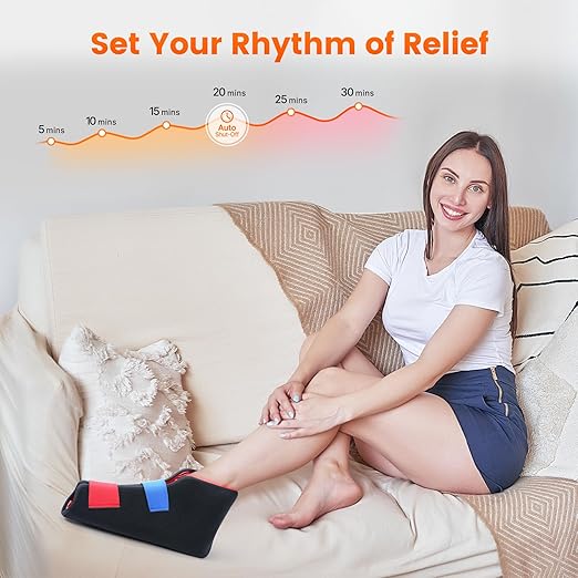 LIGHTIUM Red Light Therapy for Feet – FSA Eligible HSA Infrared Light Therapy Foot Wrap with 660nm Red &amp 850nm Near Infrared LEDs Heat Therapy &amp Timer for Neuropathy Joint Ankle Heel &amp