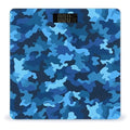 Blue Camo Scale for Body Weight High Precision Digital Weight Scales with LCD Display Anti-Slip Sturdy Slim Tempered Glass Bathroom Scale for Home Use
