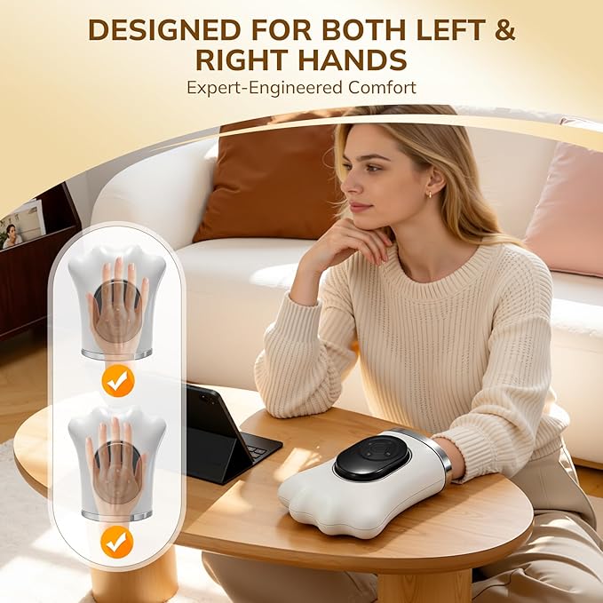 VARIPOWDER Hand Massager with Heat and Compression Cordless Hand Massager for Arthritis and Carpal Tunnel Finger Massager Gifts for Women Men