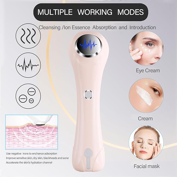 Facial Cleansing Brush 2 in 1 Ｗaterproof IPx7 Facial Spin Scrubber Set with 4 Brush Heads Rechargeable Exfoliating Face Brush Deep Cleansing Gently Exfoliate and Remove Blackhead (Pink)