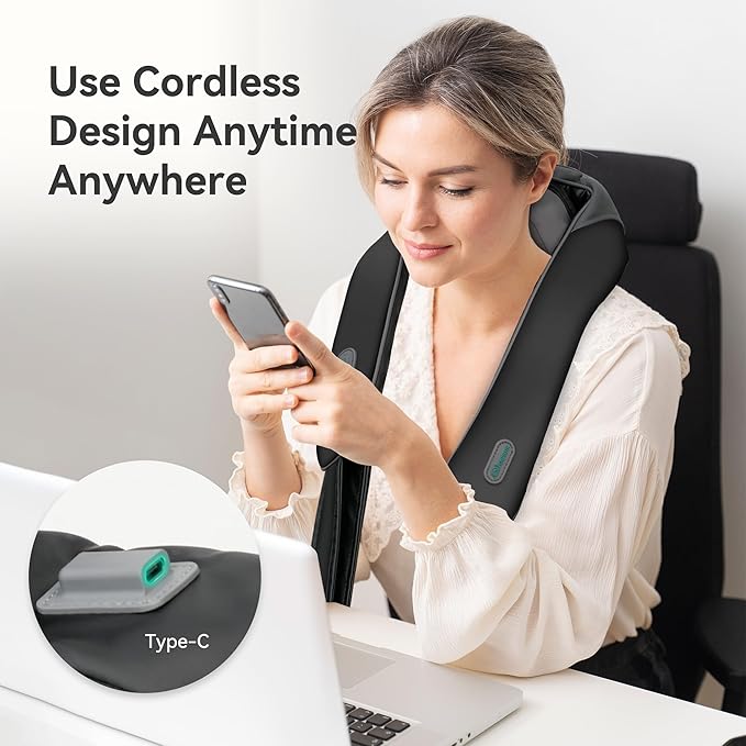 Snailax Cordless Neck Massager &amp Foot Spa Bath Massager