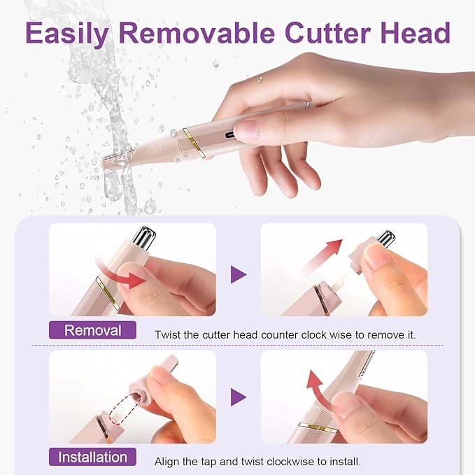 cjc Nose Hair Trimmer for Women 2025 Professional Painless 2 in 1 USB Rechargeable Eyebrow &amp Facial Hair Trimmer Precision Tool with Powerful Motor and Dual-Edge Blades