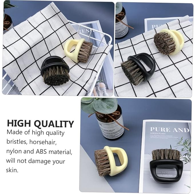 balacoo 8pcs Beard Brush Kit Comb Brush Styling Mustache Portable Handle Horsehair Bristles Soften Skin Ergonomic Design Random Color