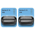 Series 5/6 53B Replacement Head for Braun Electric Foil Shaver Compatible with New Generation Braun Razors 5020cs 5018s 5035s 5049cs 5050cs 6020s 6040cs 6075cc 6072cc 6090cc (2 Count)