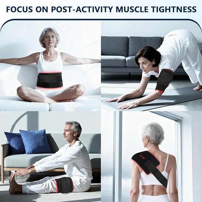 Red Light Belt Device : 3-in-1 660nm &amp 850nm Wearable Wrap Heating Pad with Timer – Back/Shoulder/Knee Comfort &amp Post-Activity Relaxation