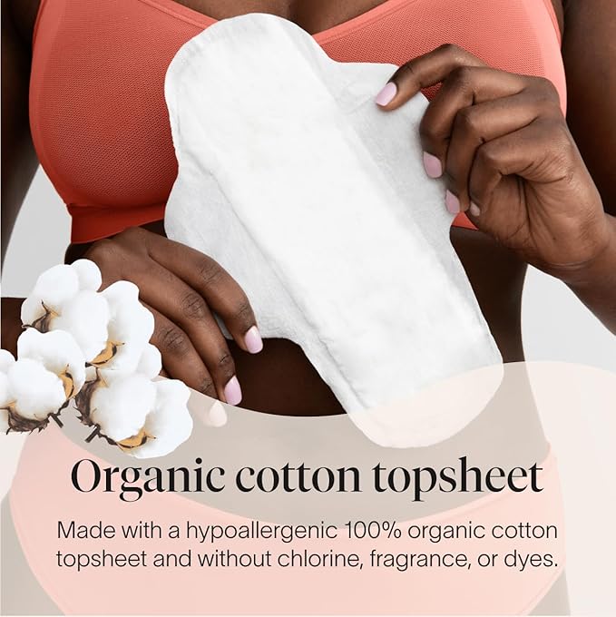 Cora Organic Feminine Care | Overnight Pads with Wings and Non-Applicator Tampon Pack | Ultra-Absorbent Unscented Natural Non-Toxic | 36 Overnight Pads and 72 Tampons | Bundle Pack