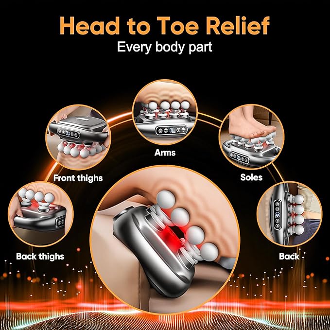 16 Head Massage Gun Deep Tissue - 2026 Upgrade 16-Drive Percussion Muscle Massager with 3 Modes &amp 30 Intensities Portable Quiet Massager for Legs Waist Back Neck Shoulder Muscles Pain Relief