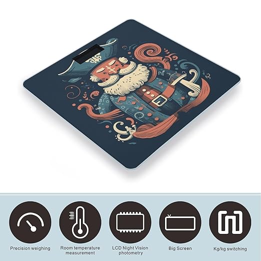 Pirate Characters Scale for Body Weight Anti-Slip Digital Bathroom Scale Sturdy Toughened Glass Weighing Scales High Precision Safe Rounded Corners Smart Scales
