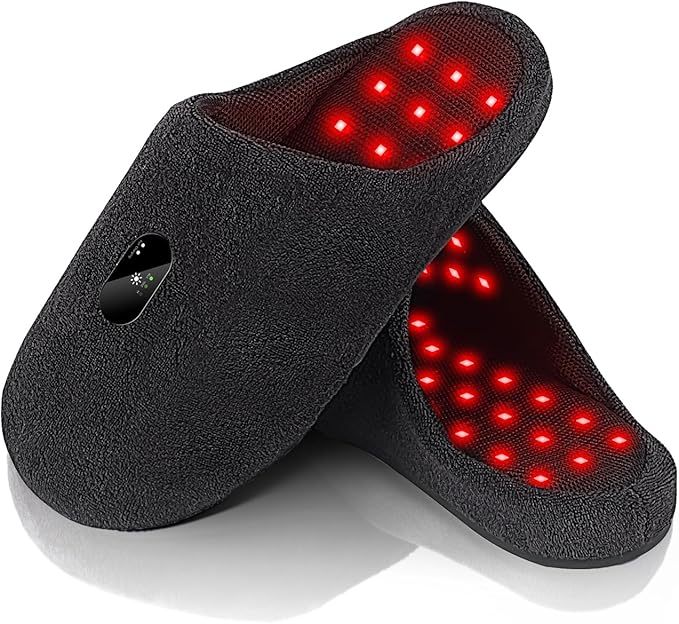 Scienlodic Rechargeable Red Light Therapy for Feet - Red and Blue Light Therapy Device at Home - 460nm &amp 660nm &amp 850nm with Pulse Mode for Feet Healthy- 2pcs (Black)