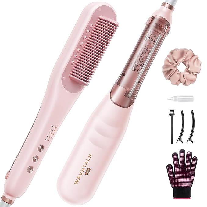 Wavytalk Pro Steam Hair Straightener Brush Steamline Pro 3 in 1 Straightening Brush Steam Reduces Damage Nourishes Hair and Expedites Straightening