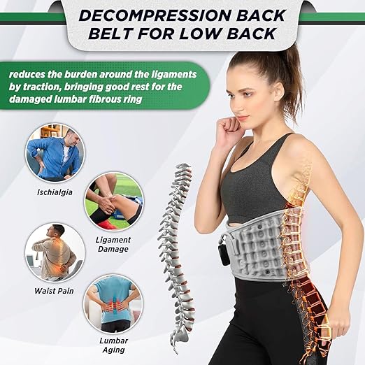 Escovia Back Belt Escovia 3 in 1 Sciatica Belt Rechargeable Lumbar Support Brace for Lower Back Pain Relief Portable Wireless Massager for Men &amp Women Massage Relaxation