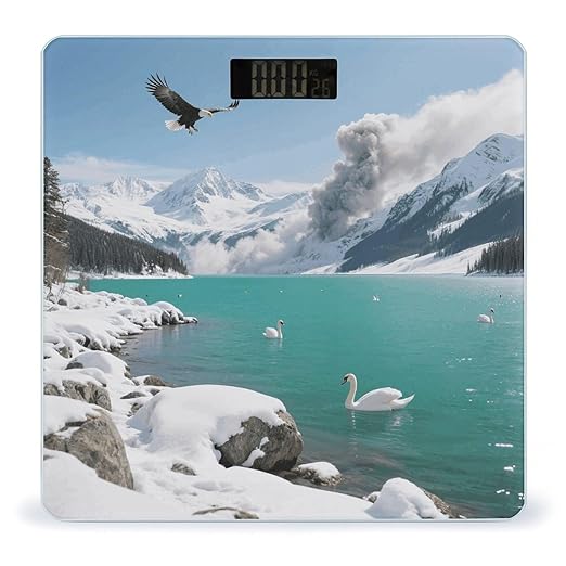 Alpine Lake View Scale for Body Weight Sturdy Tempered Glass Weighing Scales with LCD Display Accurate Digital Bathroom Scale Convenient Body Fat Smart Scales Easy Read