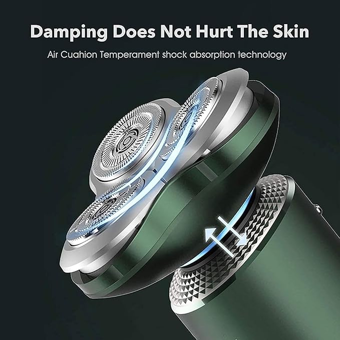 Electric Razor for Men Shavers for Men Rotary Shaver Razor Wet and Dry IPX7 Waterproof USB Rechargeable with Precision Trimmer and Nose Trimmer Facial Cleansing Brush LED Display Fast Char