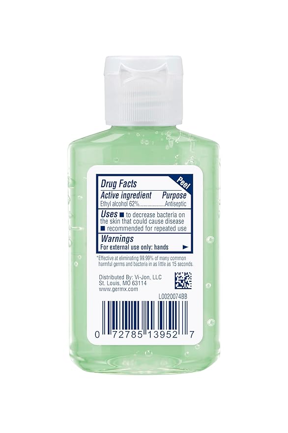 Germ-X Original Hand Sanitizer 2 Fl Oz (Pack of 24) Less Drying Moisturizing Gel with Aloe and Vitamin E No Rinse Formula Bulk Mini Travel Size for On-The-Go