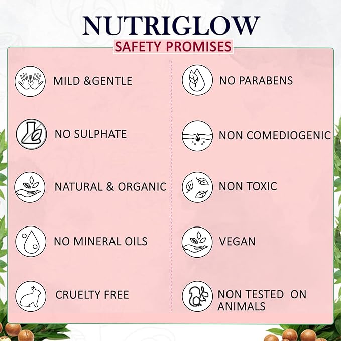 NUTRIGLOW NATURAL'S English Rose Shower Gel With Mulberry Extract For Long Lasting Freshness Gentle Cleansing Deep Moisturisation No Sulphates 300 ml