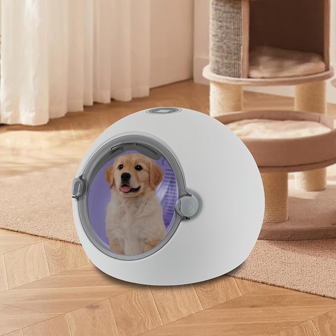 Pet Dryer Box 600W with Removable Door Kitten Nest 360 Surround Wind Fuse LED Light Fur Collection Aromatherapy Mechanism for Dogs Cats Pets