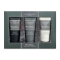 Pecksniff’s Men’s Trio Collection – Amber &amp Oud Wood – Face Wash Scrub &amp Shave Balm Gift Set 3 x 75ml