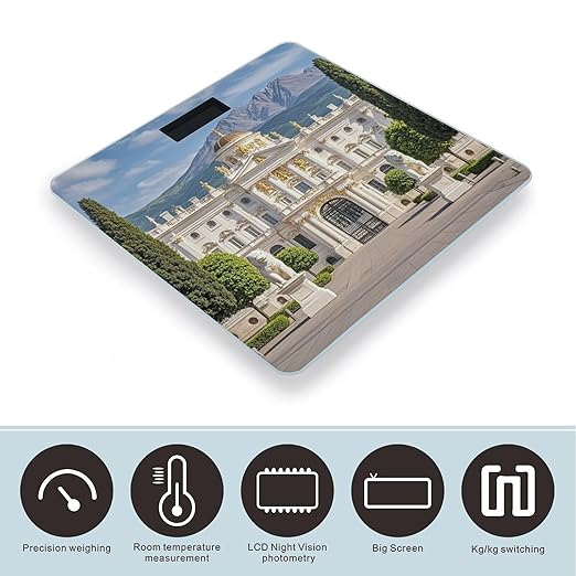 Palace Scale for Body Weight Highly Accurate Digital Bathroom Body Scale Digital Bathroom Scales for People Anti-Slip Large LCD Display Smart Scales