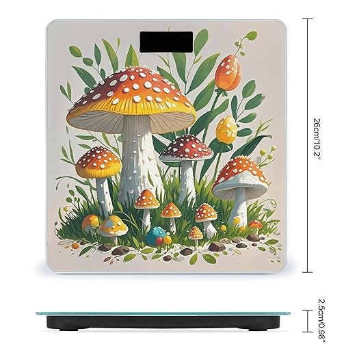 Colored Mushrooms Smart Scale for Body Weight Accurate Bathroom Scale with LED Display Digital Weight Scales Weighing Machine High Precision Scales for Bath Home