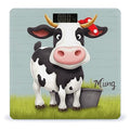Cute Cow Bathroom Scale for Body Weight Bathroom Weighing Scales with Back Lit LED Display Sturdy Tempered Glass Body Weight Bathroom Scale 400lb Weighing