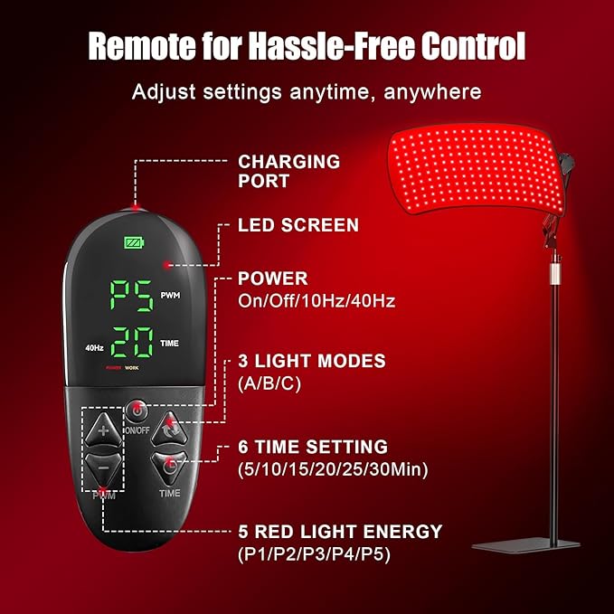 Red Light Therapy for Body 600 Lamp Beads 10 in 1 Red Light Therapy Lamp Convertible to Wearable Belt 660nm 850nm Infrared Light Therapy for Body Face Portable Redlight Therapy Device for Home Use
