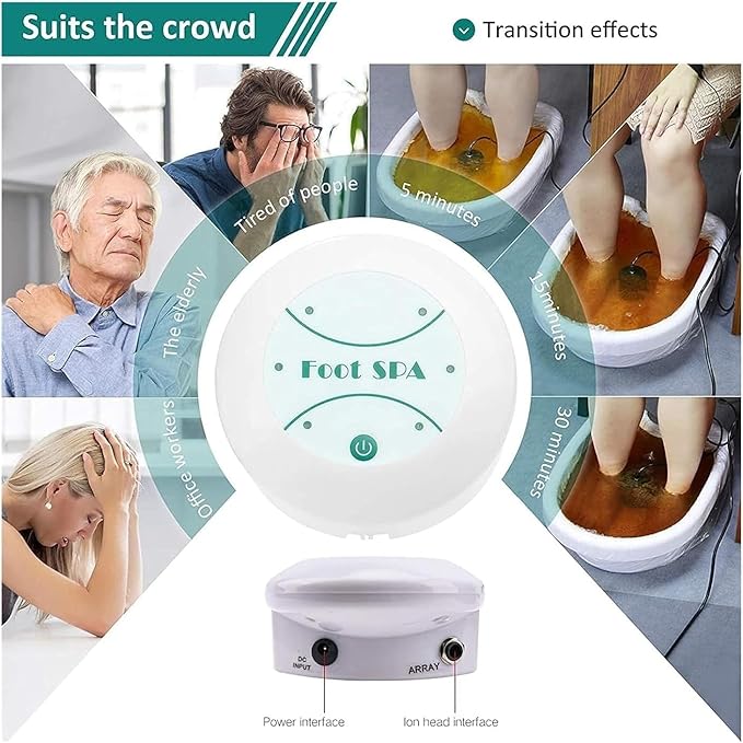 Mini Personal Negative Ion Footbath Ionic Detox Machine Electric Foot Massage Bath Detox Machine Cell Cleanse Cell Detoxifying Instrument for Stress Relief Help Sleep.