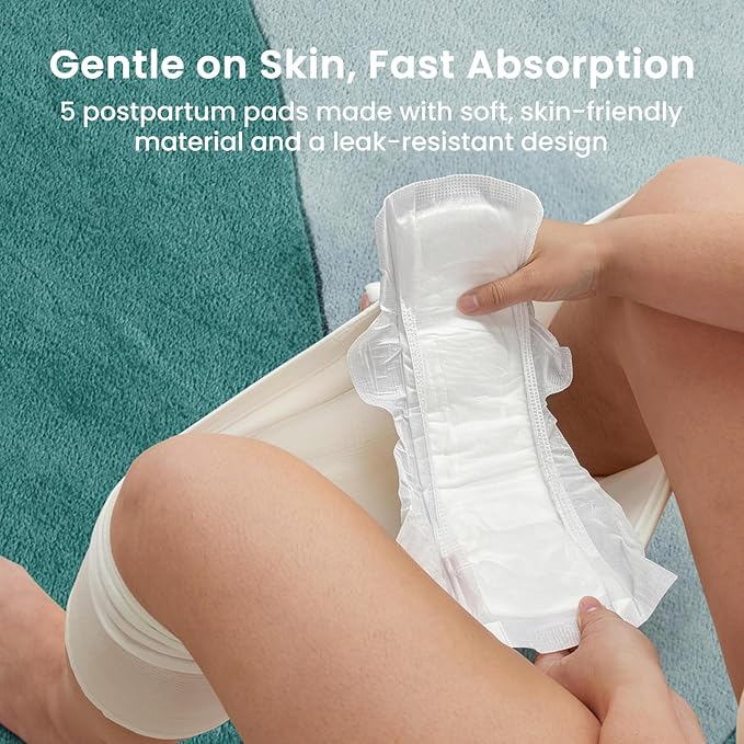 Grownsy 15pc Postpartum Essentials Recovery Kit | Postpartum Kit for Women | Includes 5 Postpartum Pads 5 Disposable Underwear 2 Ice Packs Peri Bottle Perineal Spray &amp 28 Cooling Pad Liners