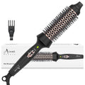 Aima Beauty Hot Brush 1.3/35mm Heated Curling Brush Ion Hair Care Thermal Round Brush Makes Hair Smoother &amp Softer Create Voluminous Curls Effortlessly Dual Voltage 60Mins Auto-Off Black