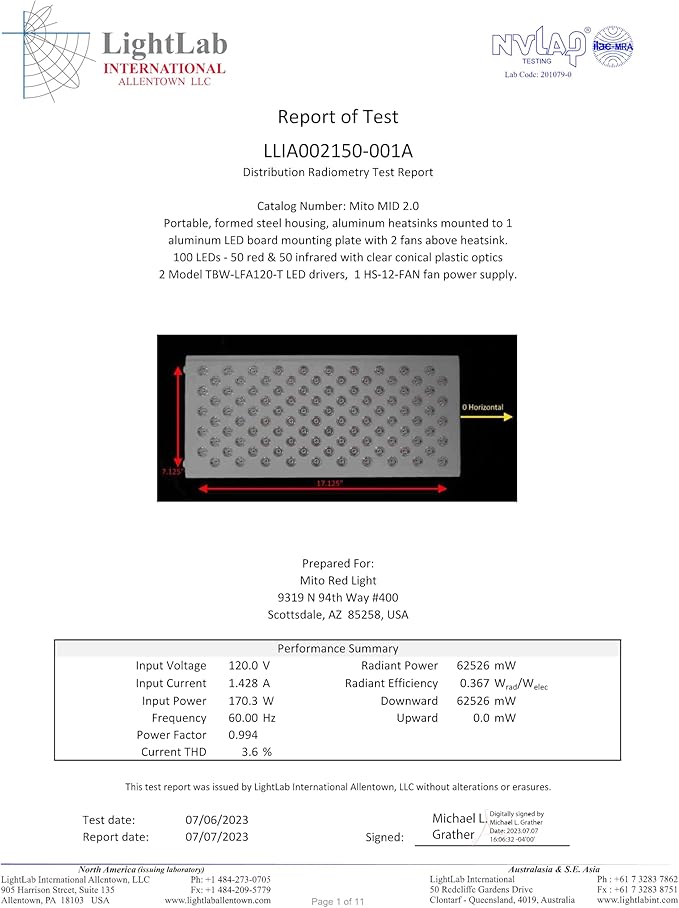 Mito Red Light – MitoMID 2.0 Red Light Panel – Red Light Therapy for Face and Neck – Red Light &amp Near Infrared Red Light Therapy – At-Home Red Light Therapy for Body